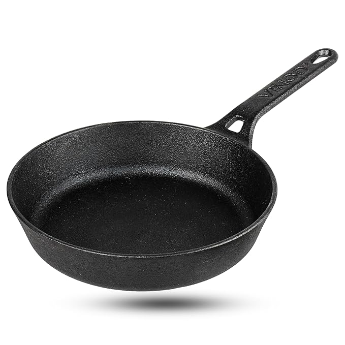 Vinod Legacy Pre Seasoned Cast Iron/Loha Frypan - 24 cm | Naturally Non Stick Skillet Pan for Frying