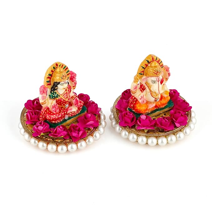 JH Gallery Recycled Material Laxmi Ganesh Idol Showpiece Home Decoration Items