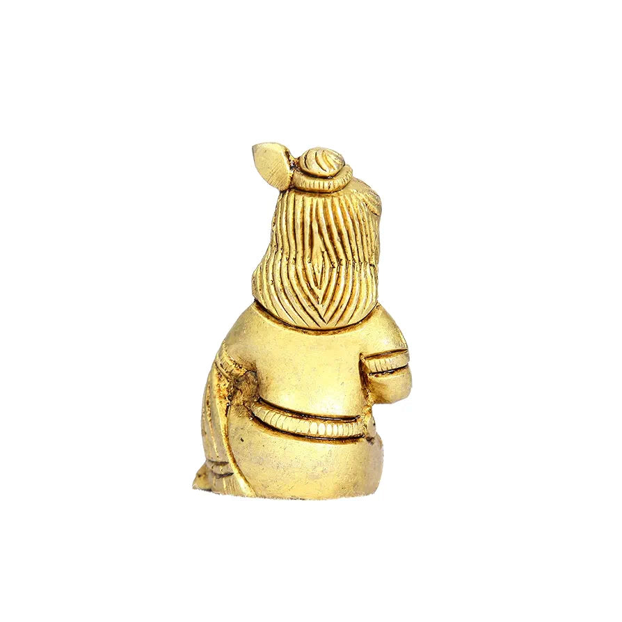 anciently Makhan Chor Krishna Idol Mini | Makhan Chor Krishna Murti Mini | Makhan Chor Idol Brass, 5.5 CM Height, Gold Colour, 1 Piece