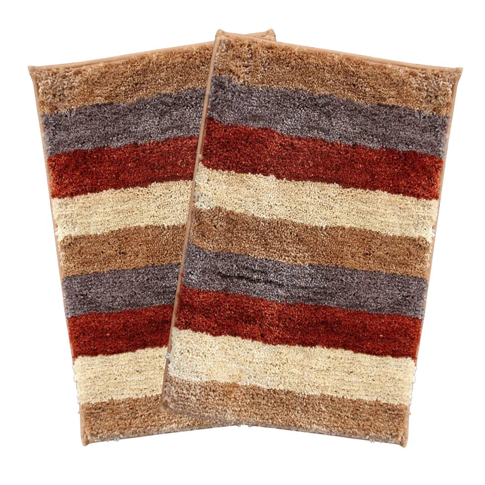 Luxe Home Jericho Doormat 2500 GSM Super Soft Microfiber Anti-Skid Bathroom Mat Mats Colour Cinnamon 40x60 cm (Pack of 2)