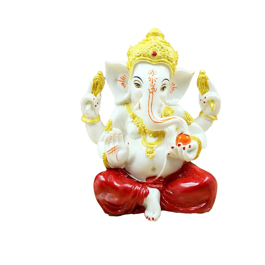 Jaipur Ace Ganesh Idol Vinayaka Statue Ganpati Murti Car Dashboard Sitting Ganesha Red