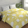 Huesland by Ahmedabad Cotton 144 TC King Size Bedsheet Cotton with 2 Pillow Covers | Sphere |  Yellow & Off White