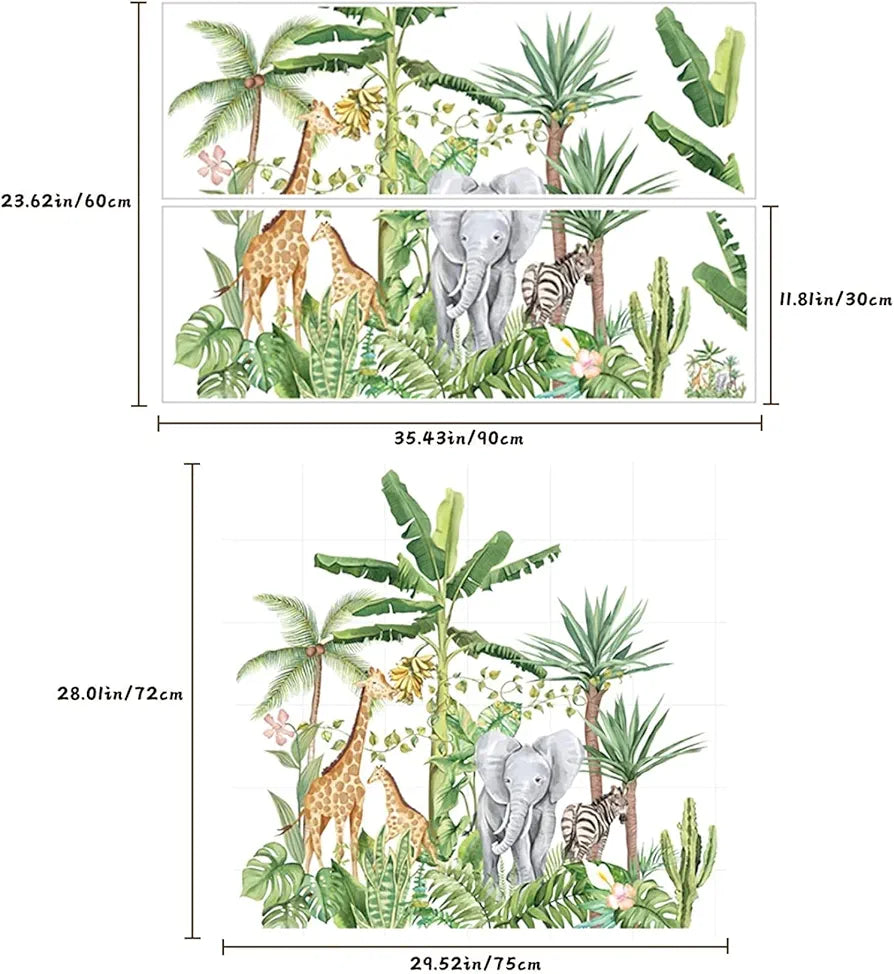 Jaamso Royals Cartoon Animals Pvc Vinyl Self Adhesive Wall Sticker for Home Decor