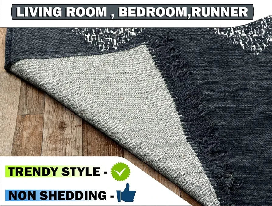 BSB Home Designer Superfine Chenille Carpet Velvet Carpet Area RugDurries with Fine Gold Yarn for Living Room