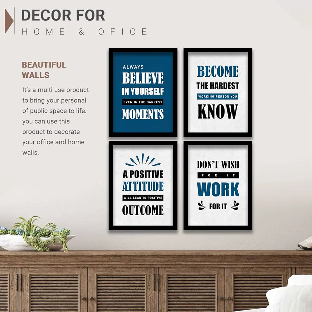 Kotart Always Belive In Yourself Quotes Framed Posters for Living Room