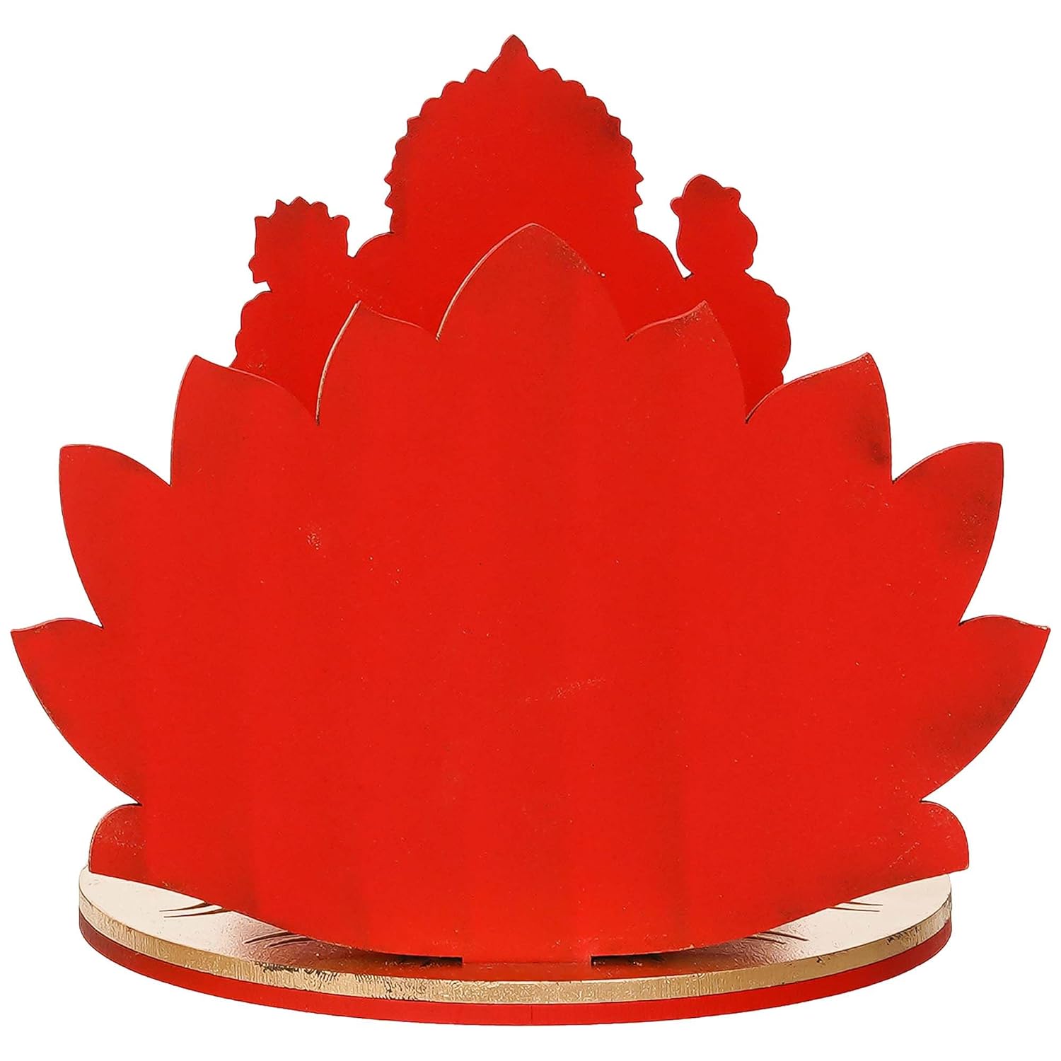 Ecraftindia Mdf Wooden Lord Ganesha Sitting on Lotus Flower Decorative Showpiece for Diwali
