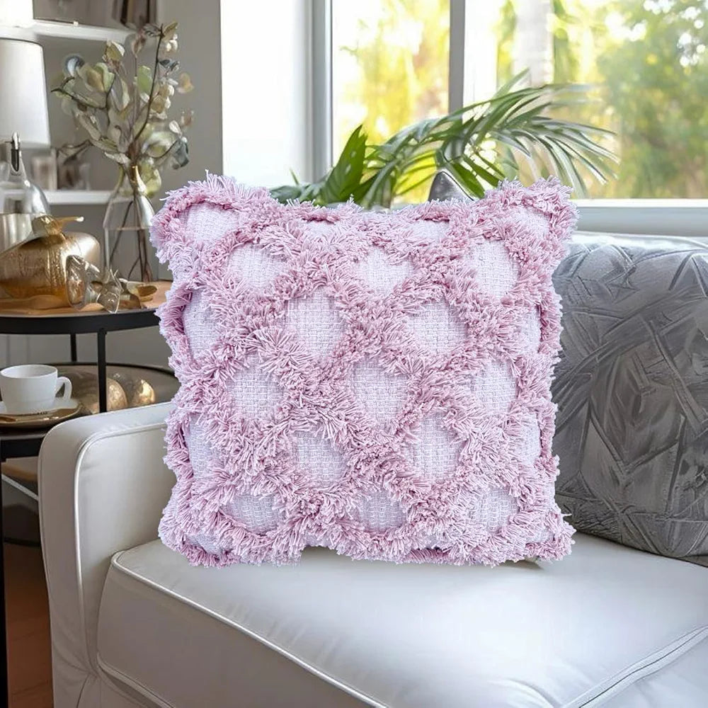 Sajavat Home Hand-Knitted Pure Cotton 3 Seater Sofa Colour Beige Multi Throw