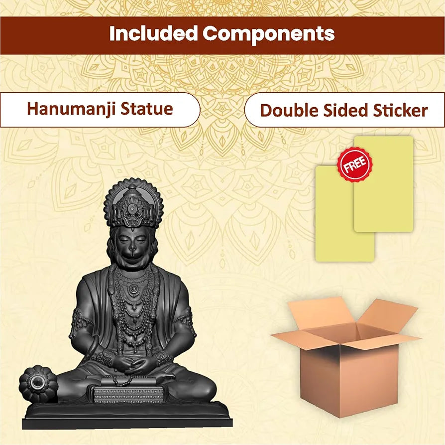 Jd Fresh 4.5 Inch Bajrangbali Statue with Gada - Black