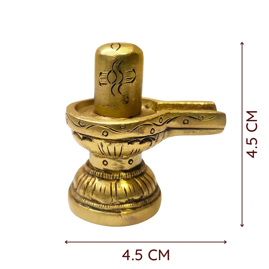anciently Chota Shivling | Very Small Shivling 4.5 CM Height, Brass, Gold Colour, 1 Piece