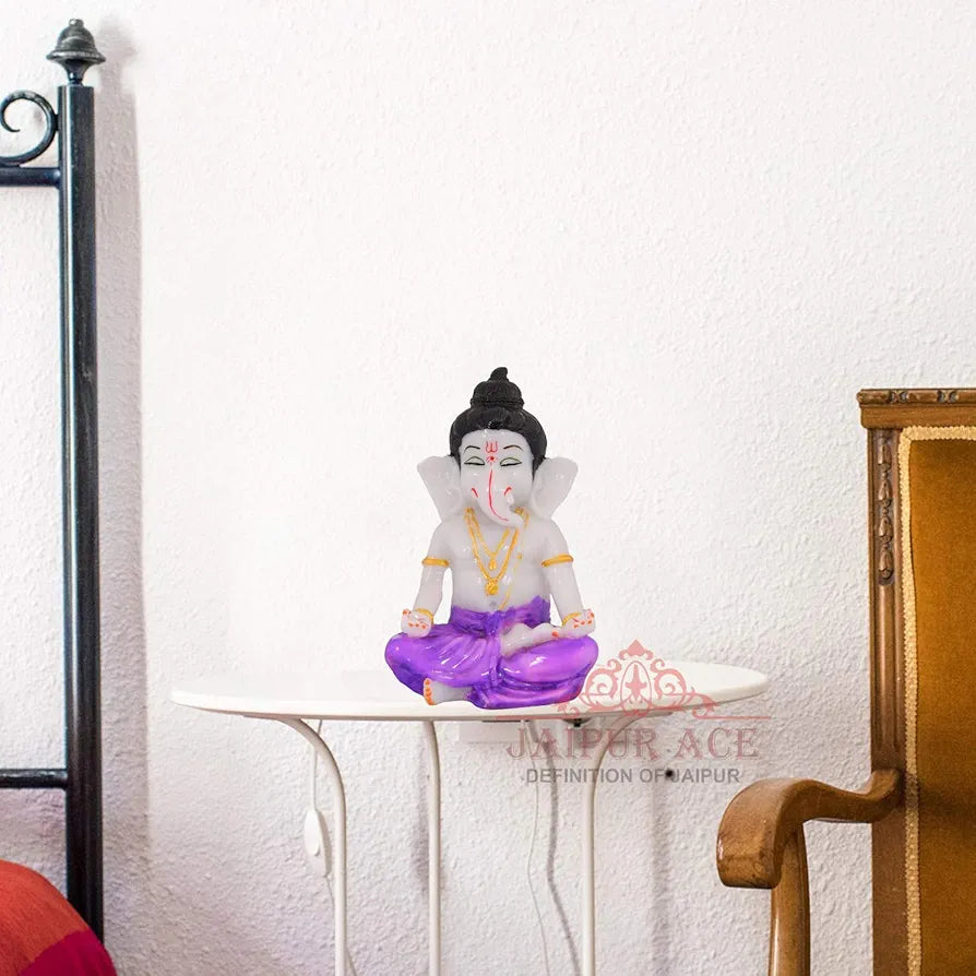 Jaipur Ace Beautiful Vinayak Ji Statue Meditation Ganesha Blue