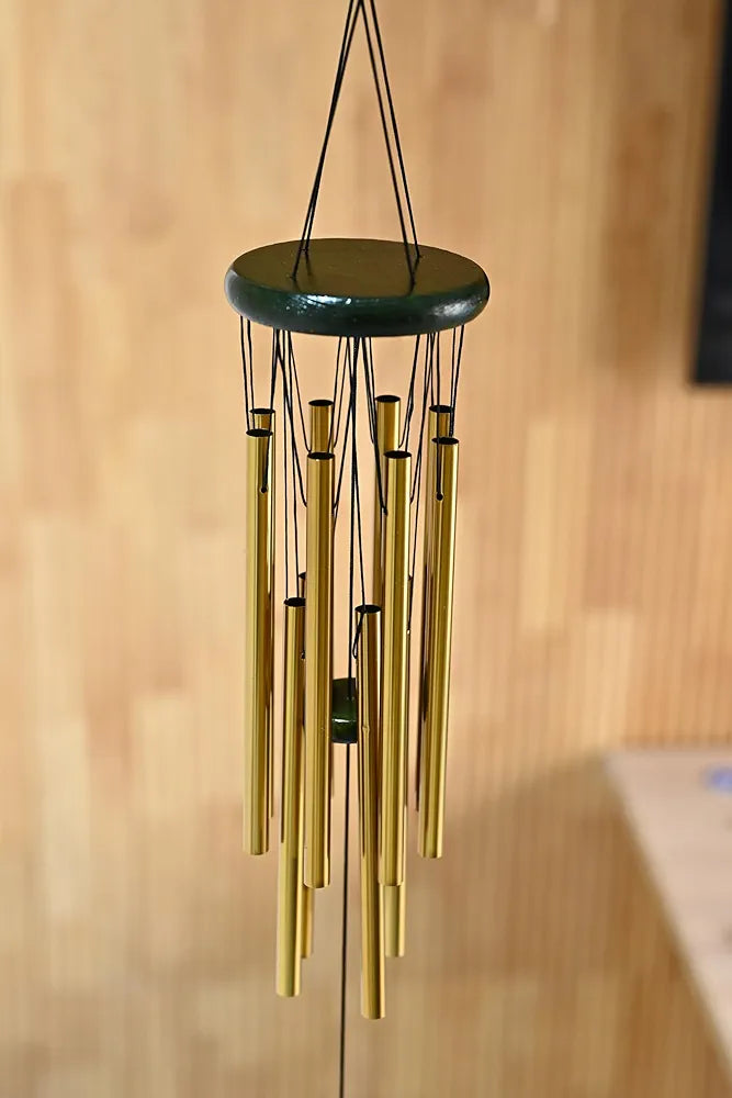 Wind Chimes for Home Positive Vibes Hanging Decoration Golden 12-Pipe Wind Chime -011