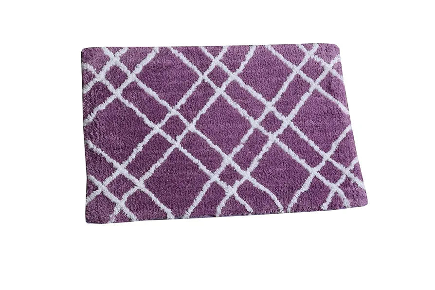 Aerohaven Abstract Modern Anti Slip Bathmat Wine Colour Microfiber