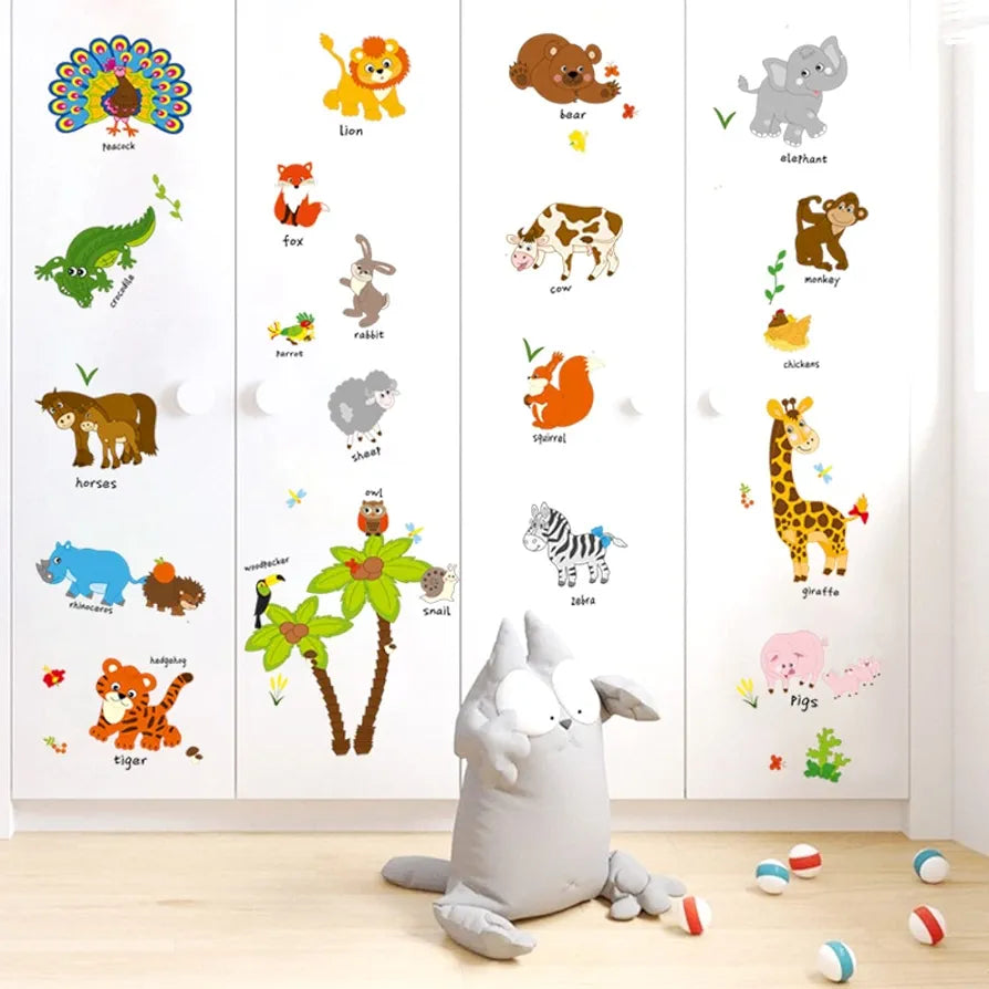 Jaamso Royals Wall Stickers for Kids Wall Stickers for Kids Room Animal Kids Education Wall Sticker