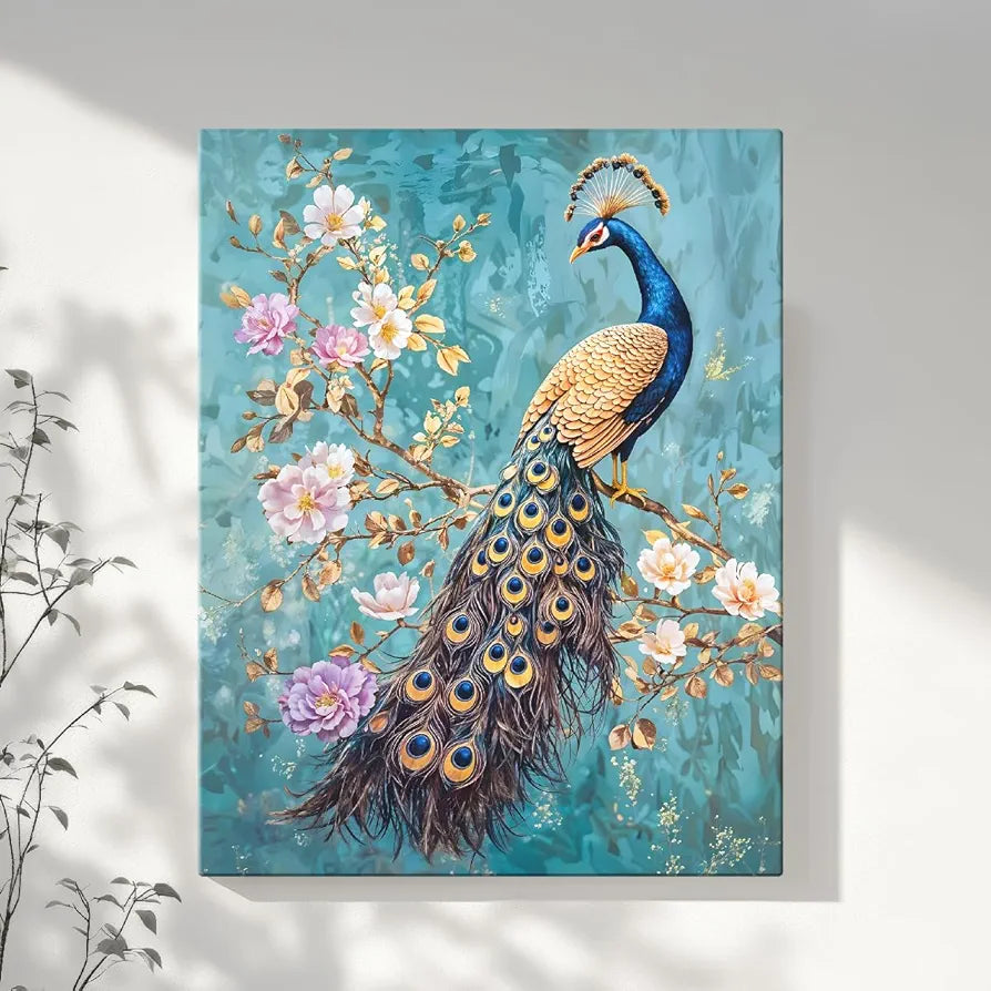 ArtX Canvas Peacock Painting For Wall Vastu Abstract
