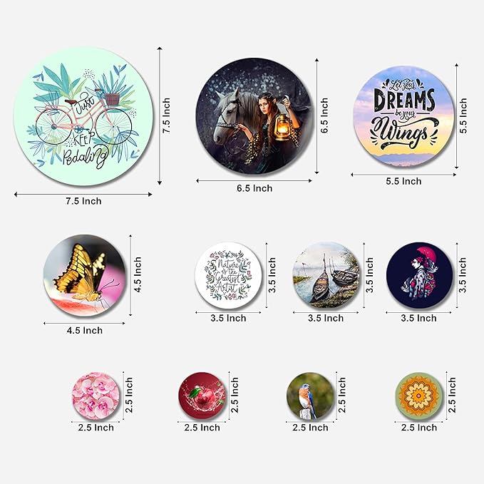 Artvibes Nature Designer Mdf Wooden Wall Hanging for Home | Set of 11