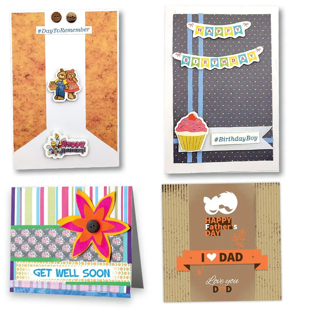 TOYKRAFTT Craft Kit for Kids Cards| Crafted Creations| Card Making Activity Kit| Greeting Cards Decoration Material| Kit Kids Aged 7 Years| Christmas Gift