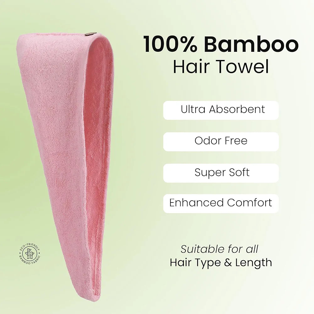 Mush Bamboo Hair Towel Ultra Soft Absorbent & Anti Microbial Hair Wrap