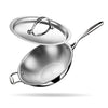Stahl Artisan Triply Stainless Steel Wok With Lid | Stir Fry Wok | Induction & Gas Stove Compatible | 3.3 L | 26 Cm