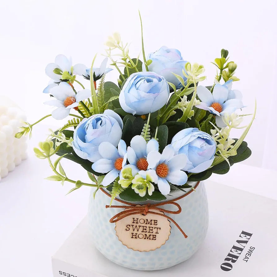 Artificial Rose Flower Plant with Pot  Home Décor Items