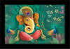 Lifehaxtore Ganesha Art Framed Painting Ganesha with Peacock