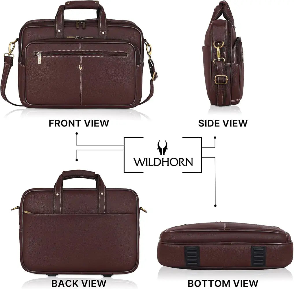 WildHorn Leather Laptop Messenger Bag for Mens