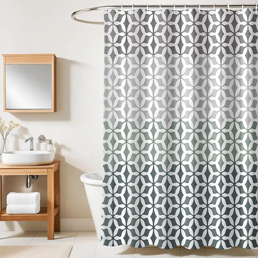 Home Threads Embrace Luxury with Our 6-Feet Long Premium Polyester Shower Curtain with 12 Hooks for a Lavish Bathroom Ambiance Stylish Splendid and Perfectly Sized Four_Shade