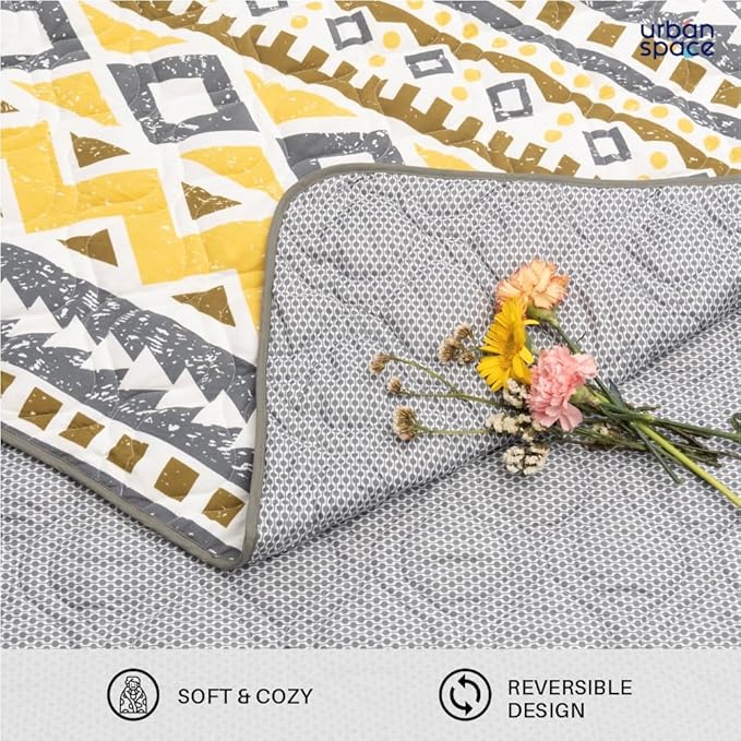 Urban Space Double Bed Comforter Soft Lightweight Reversible Printed AC Blanket Colour Newyork