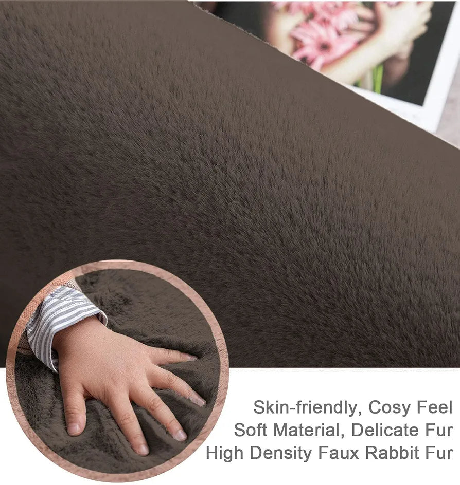 Luxe Home Ruffle Bath Mat Rabbit 40 X 60 Cm Colour Cocoa