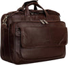 Synthetic Leather Briefcase 15.6 Inch Dark Brown Laptop Expandable Messenger Shoulder Office Bag with Strap for Men and Women