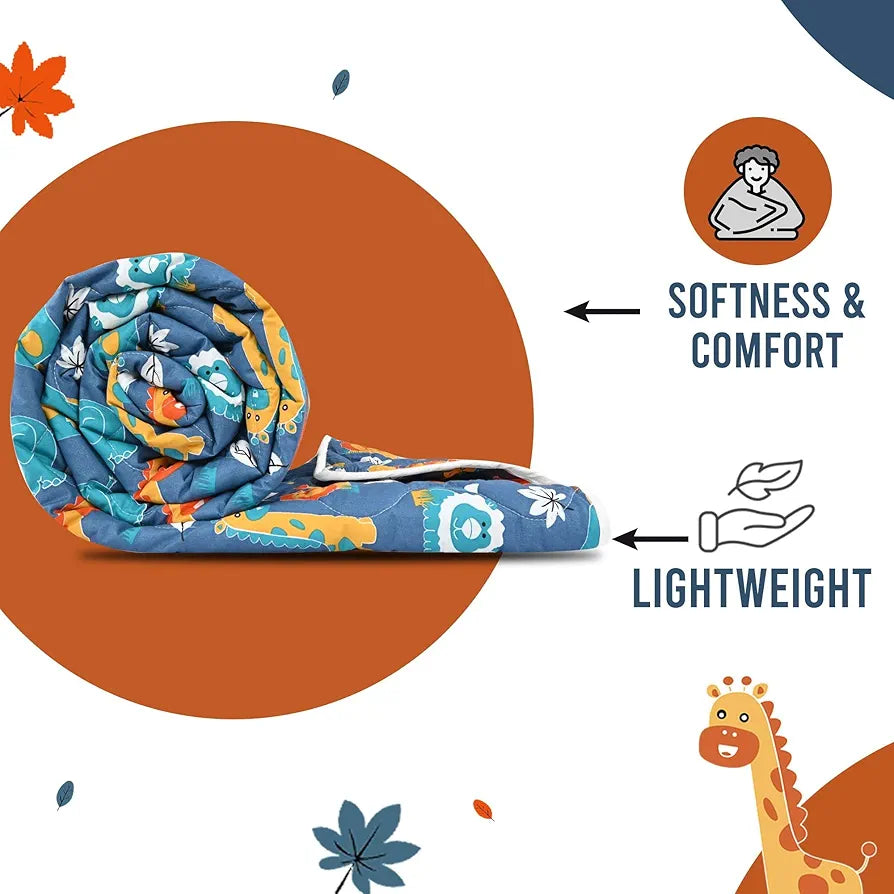 Divine Casa 120 GSM Cotton Single Bed Comforter Soft & Lightweight Reversible All-Season Blanket Iris Deep