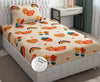 Fresh From Loom Elastic Printed Fitted Bedsheet For Kids For Single Bed With 1 Pillow Cover Small Single Beige 300 TC Pale