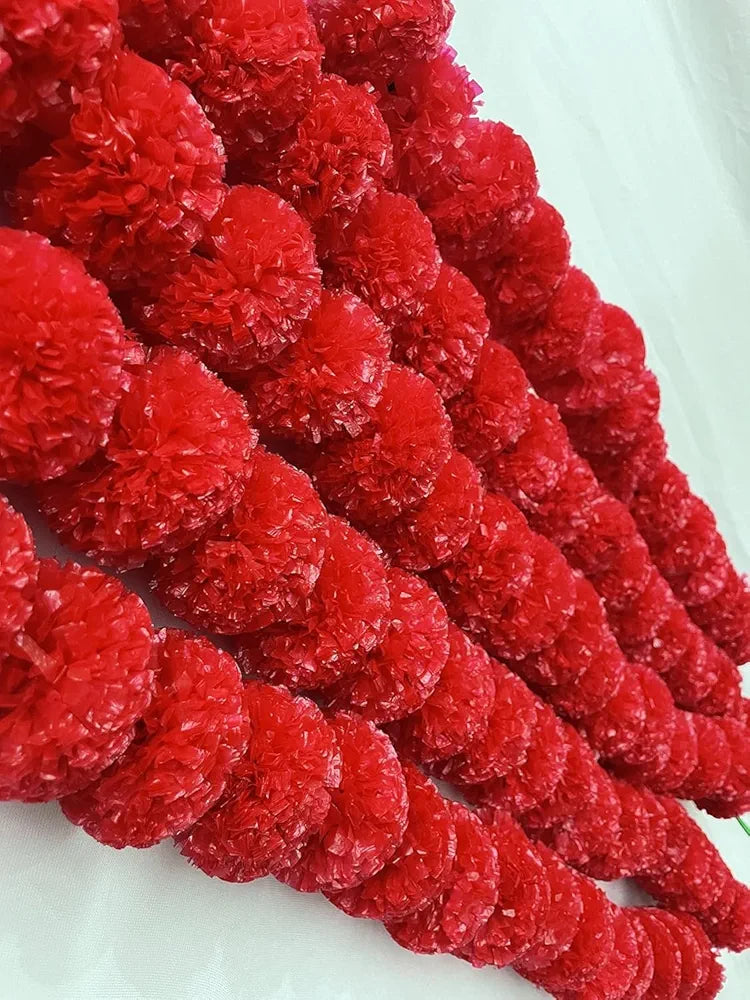 Artificial Marigold Fluffy Flowers for Decoration Pooja Room Toran Indian genda phool