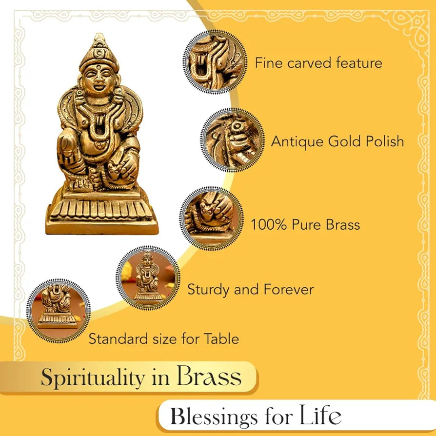 Ekhasa Pure Brass Kuber Murti  Kuber Statue for Vastu