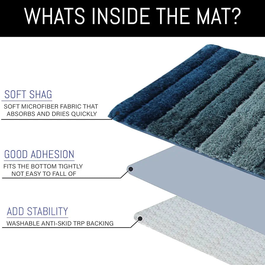 Luxe Home Bathmat 2500 GSM Microfiber Anti Skid Water Absorbent 40X60 Cm Colour Hunter Green