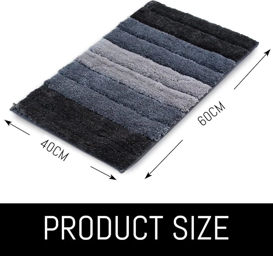 Luxe Home International Microfiber Rectangular Bath mat Soft Anti Slip Skid Luxury Mats 40X60 Cm  Colour Shadow (Pack of 2)
