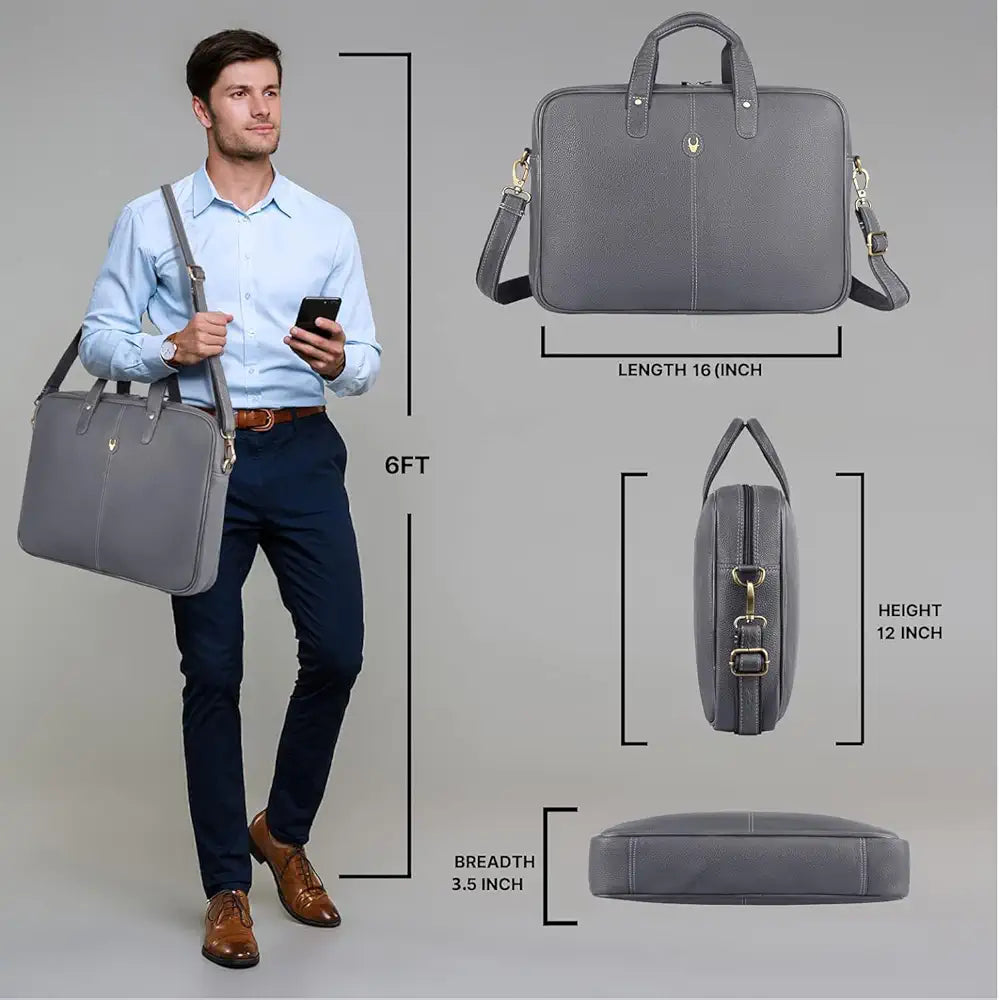 WildHorn Leather Laptop Messenger Bag for Laptop/MacBook up to 15 inch| Padded Laptop Compartment |Office Bag I 365 Days Warranty