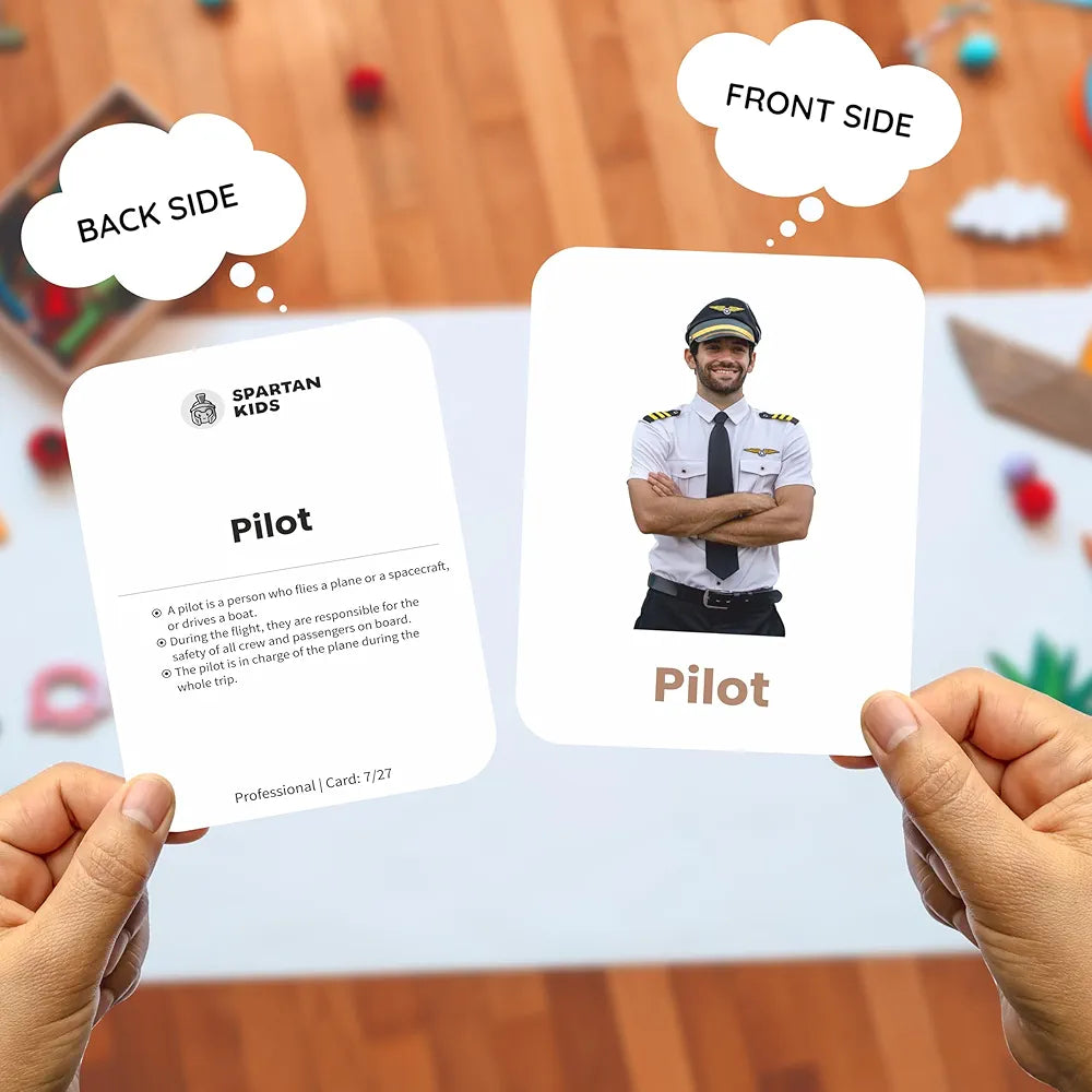 SPARTAN KIDS ProfessionalCreative_Thinking Flash Cards for Kids | 27 Early Learning Flash Cards Easy & Fun Way of Learning 1 Year to 6 Years Babies