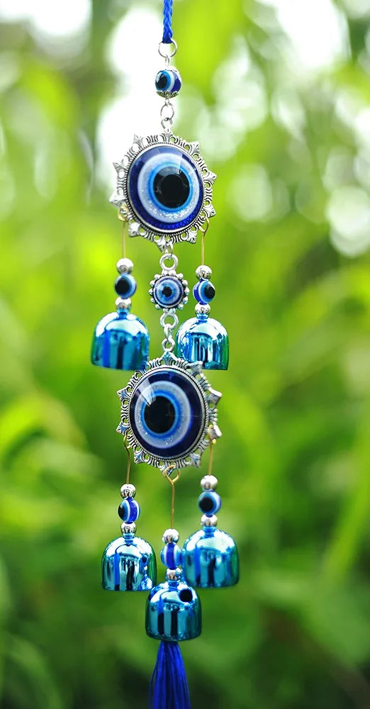 Paradigm Pictures 5 Bell Evil Eye Metal Wind Chimes for Home