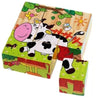 3D Jigsaw Puzzle Wooden Cube Block 6 Face 9 Pieces with Storage Tray Kids 3+ Years