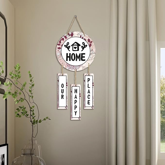 Sehaz Artworks Wooden Wall Hangings for Home Decoration Room Decor Wall Our Happy Place
