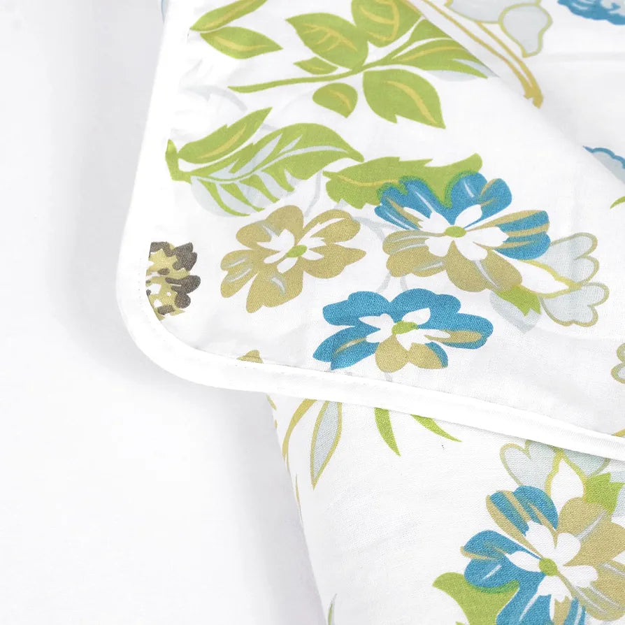 Divine Casa Floret 100% Cotton Single Kids Dohar 120 GSM Soft & Lightweight Throw Blanket Colour Green Banana