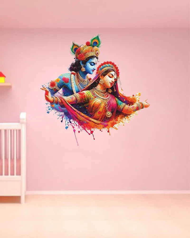 Rng Graphics Pvc Vinyl Little Krishna Wall Sticker Multicolor 58 Cm X 58cm DW-137L