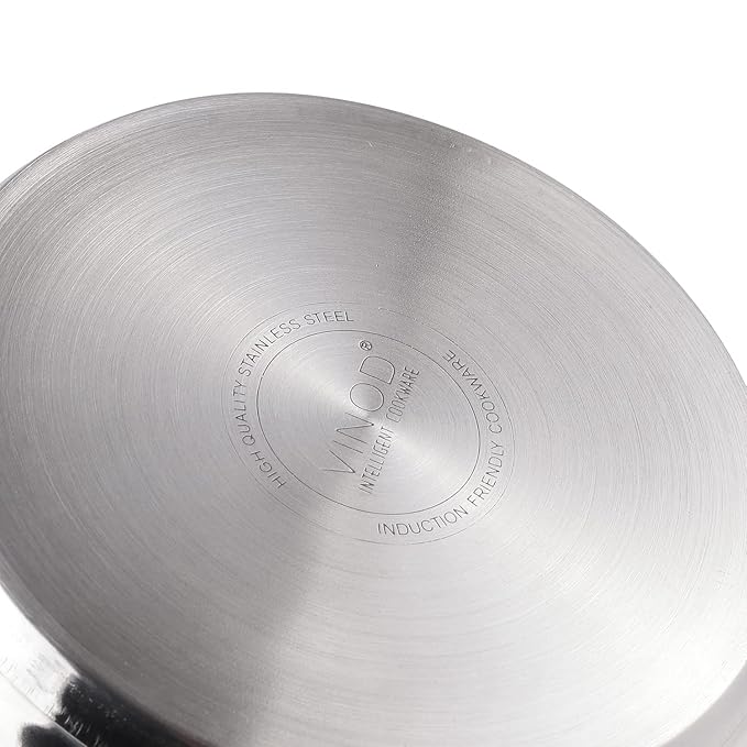 Vinod Stainless Steel 2 Piece Almaty Sauce Pot With Glass Lid | Diameter 14 & 16 Cm | Capacity 1.3 & 2 Litres