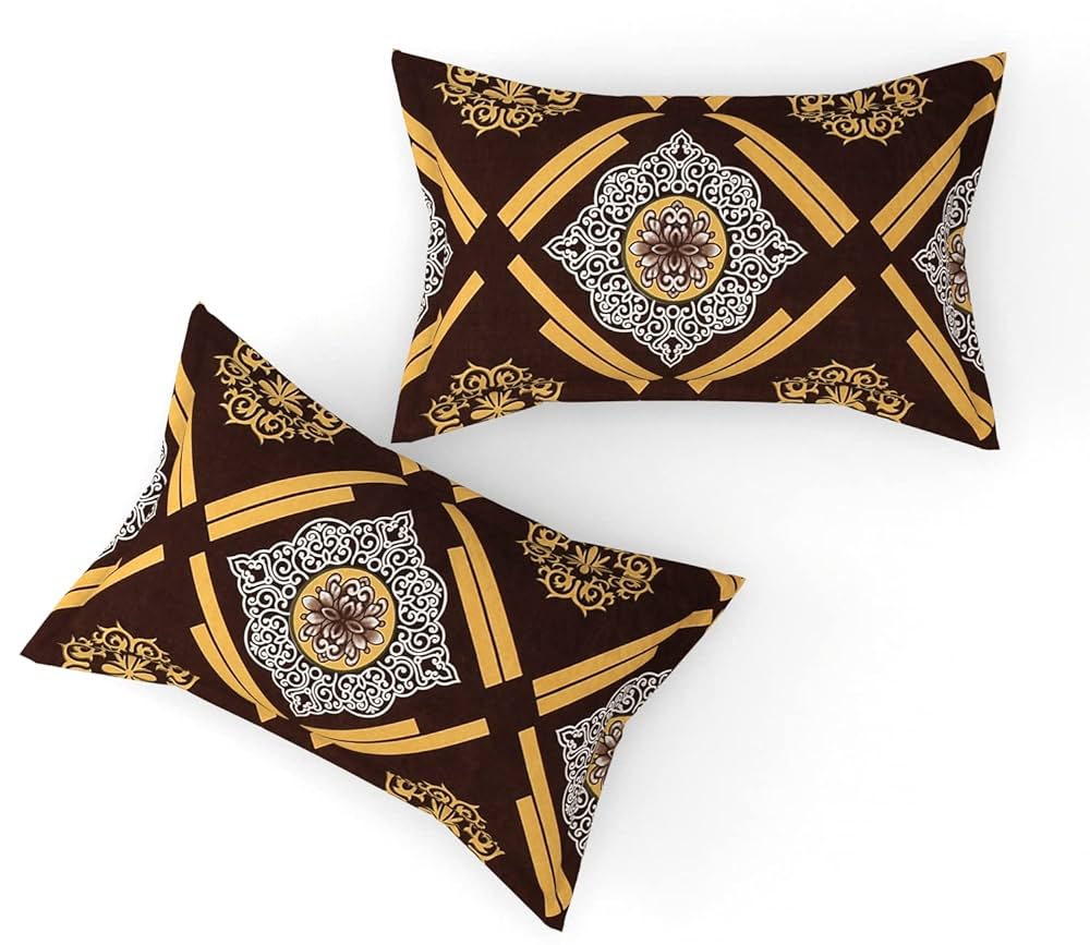 Fresh From Loom Elastic Fitted Floral Bed Sheets King Size Bed With Two Pillow Cover Soft Microfiber Bed Covers 144 Tc Dark Brown