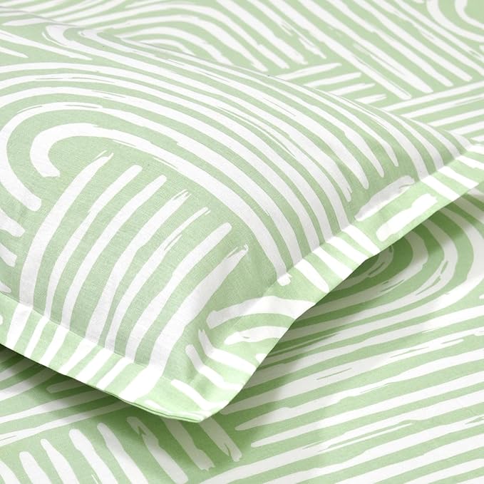 Haus & Kinder Cotton Bed Sheet for King Size Bed 108 X 108 Inches with 2 Pillow Covers | 186 TC Bedsheet Verdant Arches
