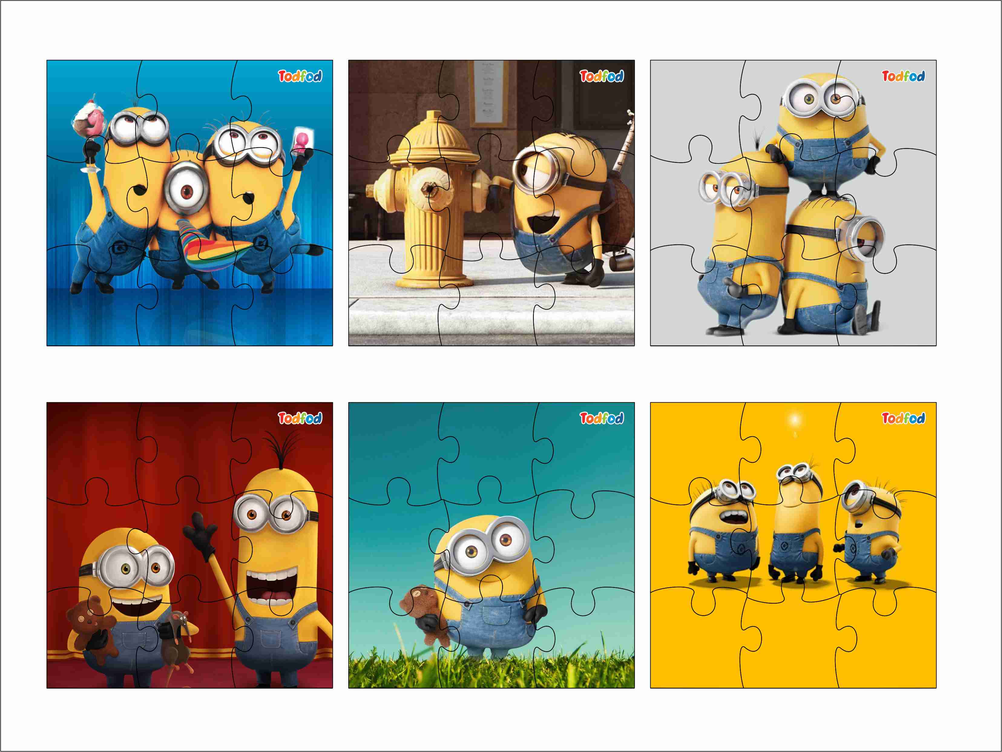 Wooden Jigsaw Puzzles - Minions and Friends Anime Cartoon Characters for Kids