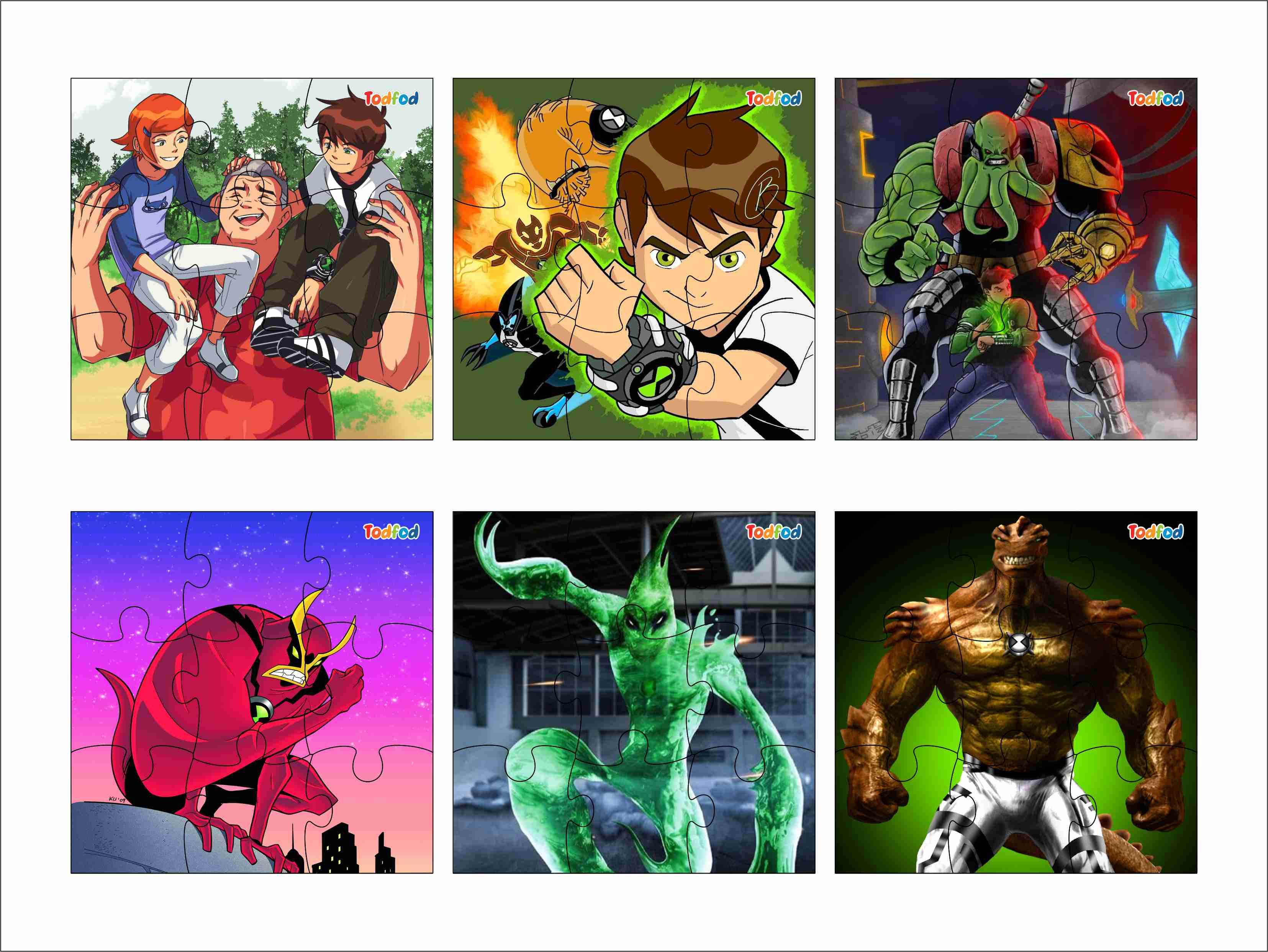 Wooden Jigsaw Puzzles - Ben 10 Anime Cartoon Characters