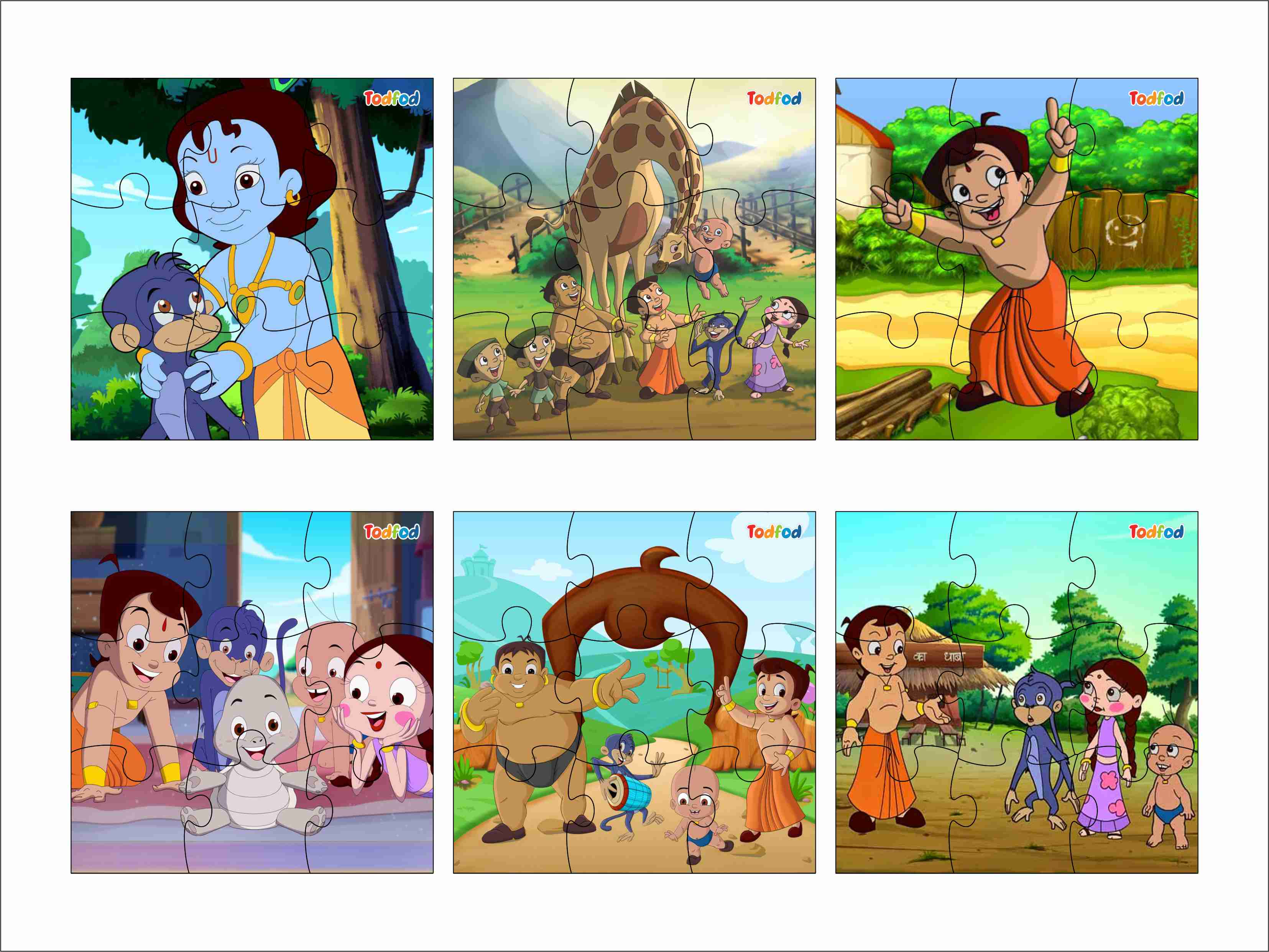 Wooden Jigsaw Puzzles - Chota Bheem & Friends Anime Cartoon Characters