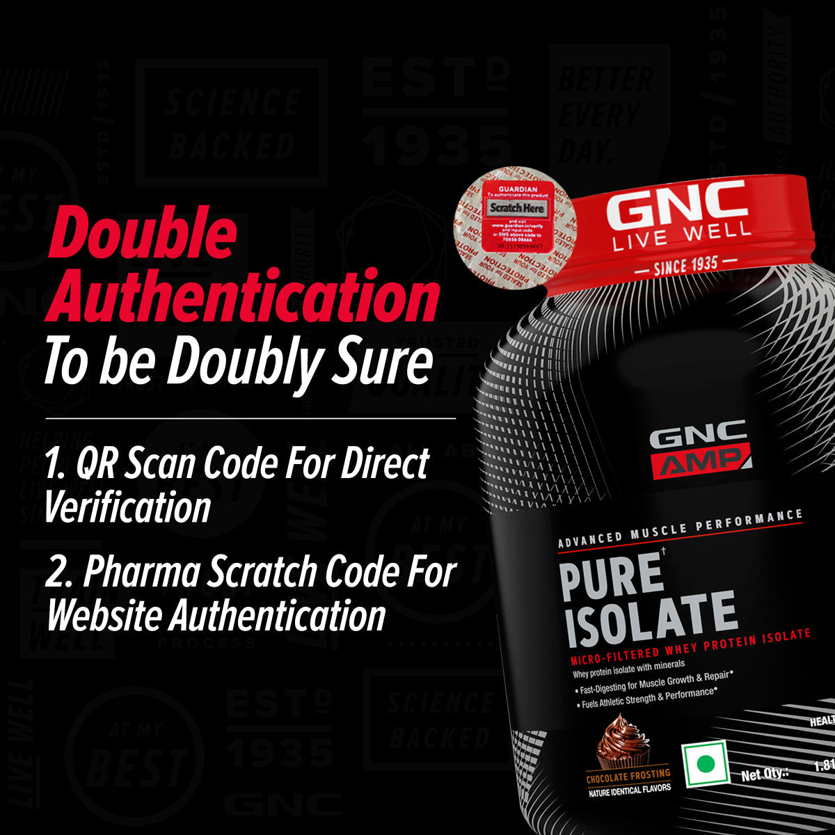 GNC AMP Pure Isolate (Low/Zero Carb)  Advanced Muscle Building To Amplify Muscle Performance