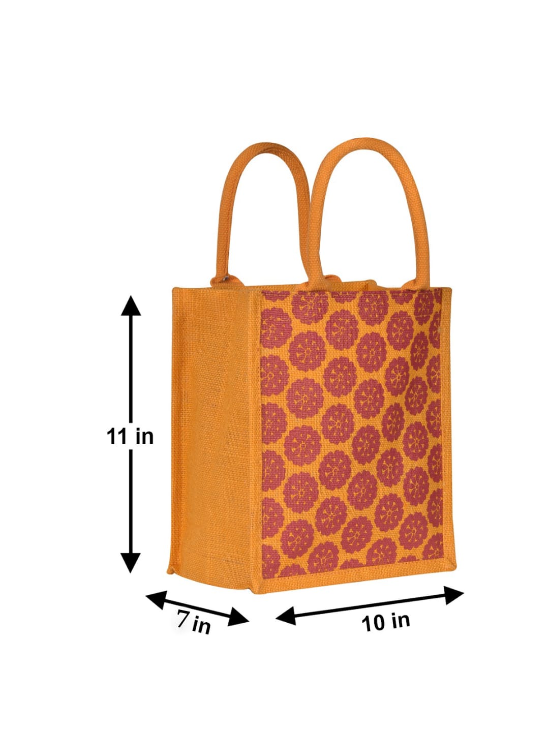 Jute Cottage Pocket Zipper Lunch Bag 100% Genuine Jute Stylish